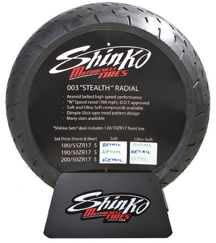 SHINKO TIRE DISPLAY SIGN 003 STEALTH PART# 003 STEALTH INSERT NEW