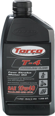 TORCO T-4 4-STROKE MOTOR OIL 10W-40 1L PART# T611040CE