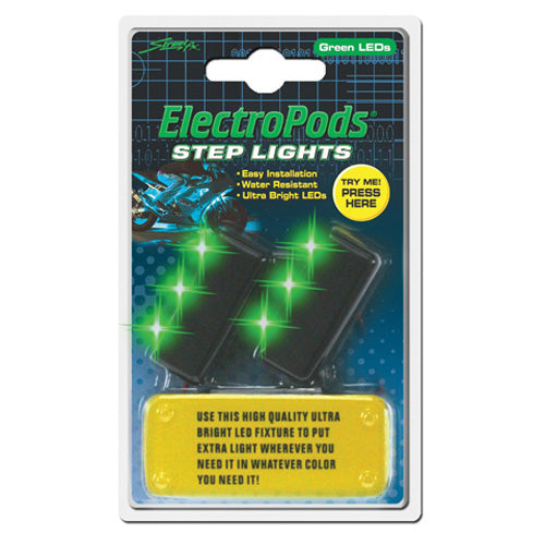 Street FX 1043043 STREET-FX STEP LIGHTS GREEN 2 PK.