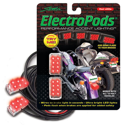 Street FX 1043311 STREET-FX RED MOTORCYCLE BRAKELIGHTS CHROME