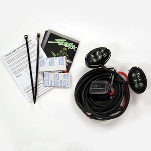 Street FX STREET-FX ELECTROPOD RED LED M/C BLACK OVAL PODS 1042517