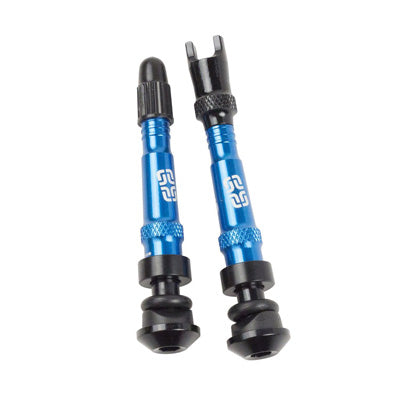 E13 E13 SET 2 ALUM TUBLESS VALVES BLUE TR1UNA-113