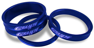 CRUPI HEADSET SPACERS 1-1/8" BLUE 3MM,5MM,10MM 46114