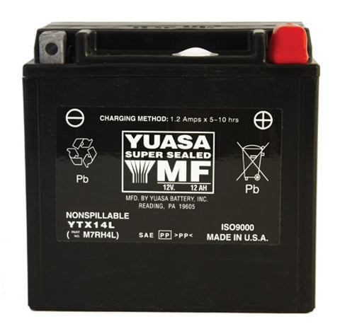 YUASA YUASA YTX14L FACTORY ACTIVATEDMAINTENANCE FREE 12 VOLT BATT YUAM7RH4L