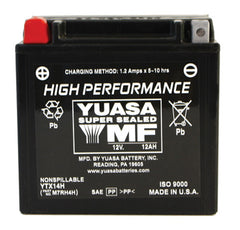 YUASA YUASA YTX14H FACTORY ACTIVATEDMAINTENANCE FREE 12 VOLT BAT YUAM7RH4H