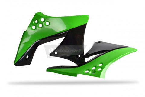 POLISPORT PR/RAD SHROUDS BLK/GRN KX250F 2010 PART# 8412800004   NEW