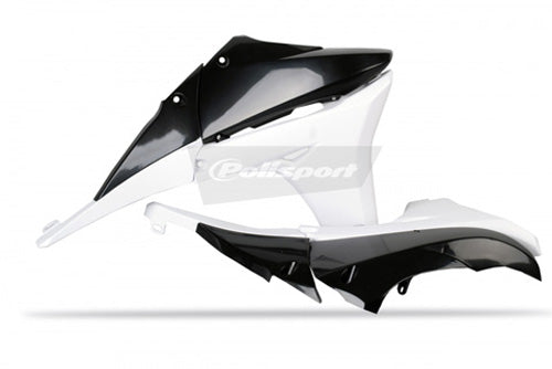 POLISPORT PR/RAD SHROUDS BLK/WHT YZ450F  10-12 PART# 8413800006   NEW