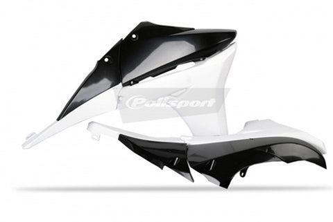 POLISPORT PR/RAD SHROUDS BLK/WHT YZ450F  10-12 PART# 8413800006   NEW