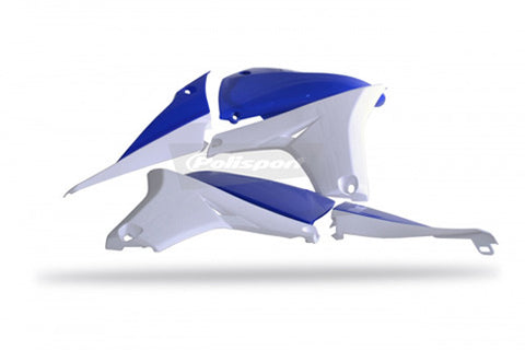 POLISPORT PR/RAD SHROUDS BLU/WHT YZ450F  10-11 PART# 8413800007   NEW