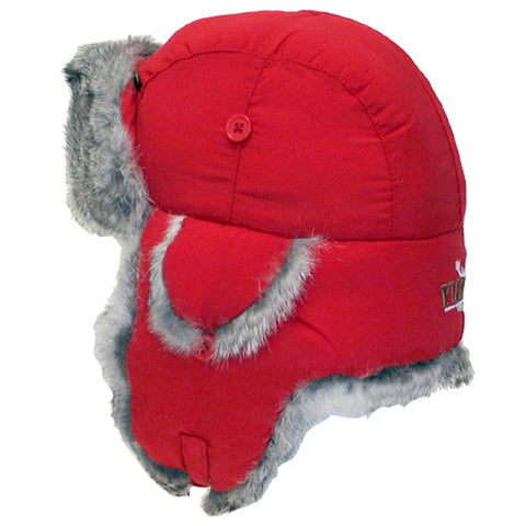 YUKON HG661 TASLAN ALASKAN HAT RED WITH GRAY FUR MEDIUM