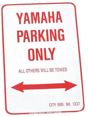 VOSS SIGNS YAMAHA PARKING ONLY - ALUMINUM SIGN 12" X 18" 1218YPK