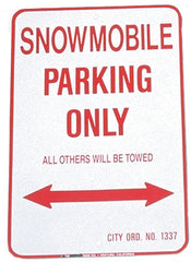 VOSS SIGNS 1218SPK SNOWMOBILE PARKING ONLY ALUMINUM SIGN 12" X 18"