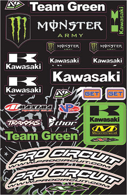 N-STYLE TEAM GREEN UNIVERSAL DECAL KIT V1 N30-1057