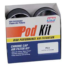 UNI HIGH FLOW CHROME FILTER KIT 1-1/2 PART# PK-3 NEW