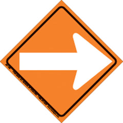 VOSS SIGNS 203 AR5 B&W WHITE PLASTIC REFLECTIVE TRAIL SIGN 6" BLACK ARROW