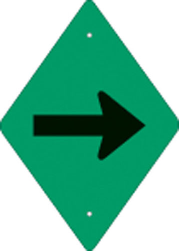 VOSS SIGNS GREEN PLASTIC REFLECTIVE ATV TRAIL BLAZER HORIZONTAL ARROW 262 DA HGR