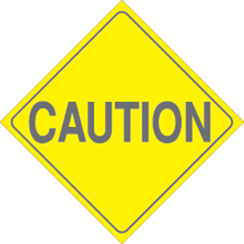 VOSS SIGNS 456 CA7 YR YELLOW PLASTIC REFLECTIVE SIGN 7.5" CAUTION