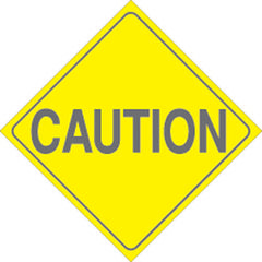 VOSS SIGNS 456 CA7 YR YELLOW PLASTIC REFLECTIVE SIGN 7.5" CAUTION
