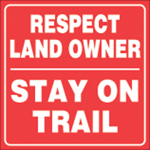 VOSS SIGNS 461 RLO RR RED PLASTIC REFLECTIVE SIGN 7 1 2" RESPECT LANDOWNERS