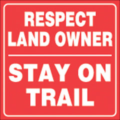 VOSS SIGNS 461 RLO RR RED PLASTIC REFLECTIVE SIGN 7 1 2" RESPECT LANDOWNERS