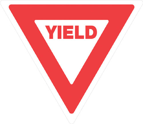 VOSS SIGNS PLASTIC REFLECTIVE SIGN 12" YIELD ON WHITE BACKGROUND 499 Y WR
