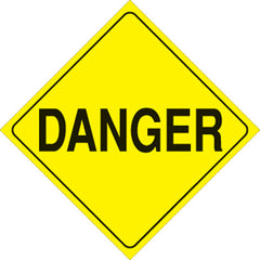 VOSS SIGNS 401 DAN YR YELLOW PLASTIC REFLECTIVE SIGN 12" DANGER