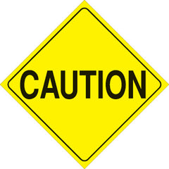 VOSS SIGNS YELLOW PLASTIC REFLECTIVE SIGN 12" - CAUTION 402 CAU YR