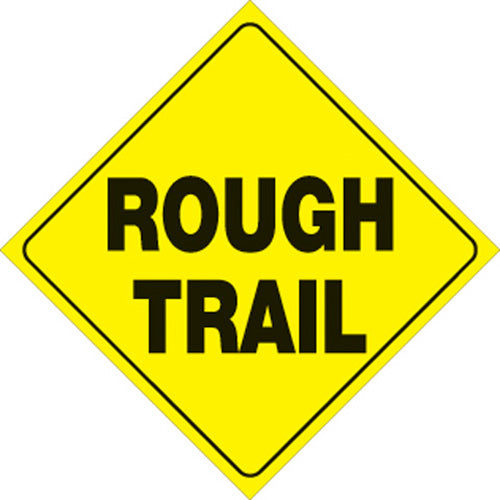 VOSS SIGNS 418 RT YR YELLOW PLASTIC REFLECTIVE SIGN 12" ROUGH TRAIL