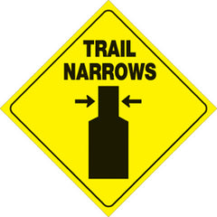 VOSS SIGNS 419 TN YR YELLOW PLASTIC REFLECTIVE SIGN 12" TRAIL NARROWS