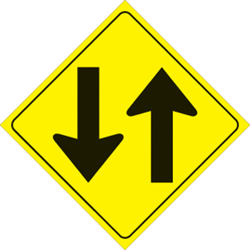 VOSS SIGNS 420 TW YR YELLOW PLASTIC REFLECTIVE SIGN 12" TWO WAY