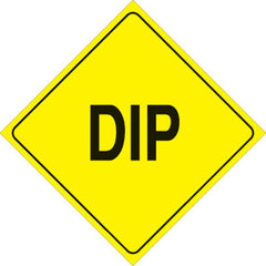 VOSS SIGNS 424 DIP YR YELLOW PLASTIC REFLECTIVE SIGN 12"