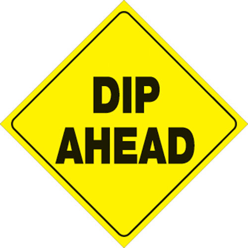 VOSS SIGNS 425 DA YR YELLOW PLASTIC REFLECTIVE SIGN 12" DIP AHEAD
