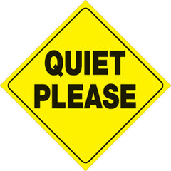 VOSS SIGNS YELLOW PLASTIC REFLECTIVE SIGN 12" - QUIET PLEASE 451 QP YR