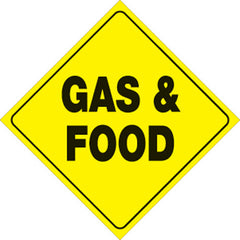 VOSS SIGNS 453 GF YR YELLOW PLASTIC REFLECTIVE SIGN 12" GAS & FOOD
