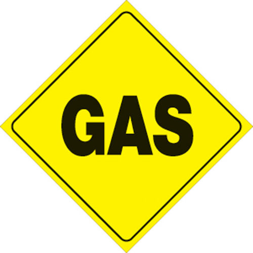 VOSS SIGNS 454 G YR YELLOW PLASTIC REFLECTIVE SIGN 12" GAS