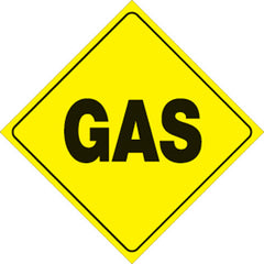 VOSS SIGNS 454 G YR YELLOW PLASTIC REFLECTIVE SIGN 12" GAS