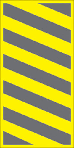 VOSS SIGNS 459 BCL YR YELLOW PLASTIC REFLECTIVE SIGN 6" X 12" LEFT HAZARD