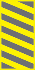 VOSS SIGNS 459 BCL YR YELLOW PLASTIC REFLECTIVE SIGN 6" X 12" LEFT HAZARD