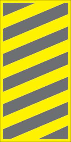 VOSS SIGNS 460 BCR YR YELLOW PLASTIC REFLECTIVE SIGN 6" X 12" RIGHT HAZARD