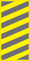 VOSS SIGNS 460 BCR YR YELLOW PLASTIC REFLECTIVE SIGN 6" X 12" RIGHT HAZARD