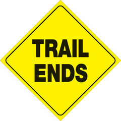 VOSS SIGNS 465 TE YR YELLOW PLASTIC REFLECTIVE SIGN 12" TRAIL ENDS
