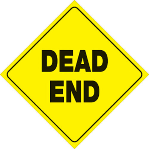 VOSS SIGNS 472 DE YR YELLOW PLASTIC REFLECTIVE SIGN 12" DEAD END
