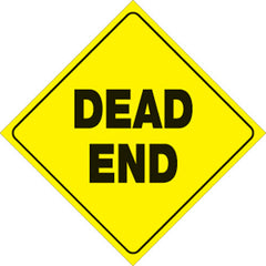 VOSS SIGNS 472 DE YR YELLOW PLASTIC REFLECTIVE SIGN 12" DEAD END