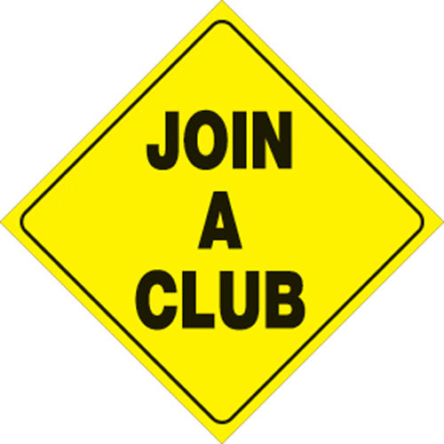 VOSS SIGNS 479 JAC YR YELLOW PLASTIC REFLECTIVE SIGN 12" JOIN A CLUB