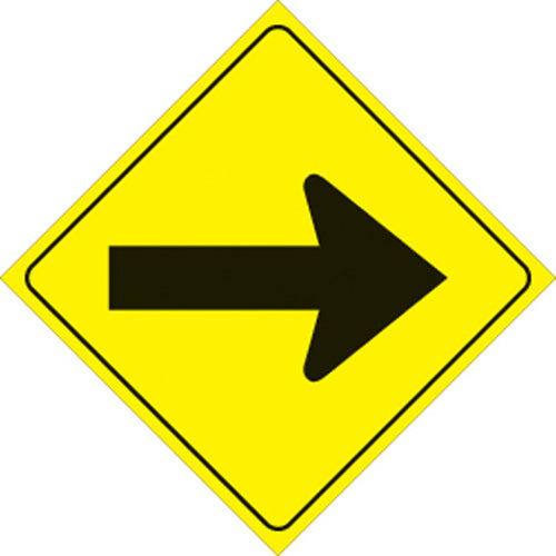 VOSS SIGNS 483 A YR YELLOW PLASTIC REFLECTIVE SIGN 12" ARROW