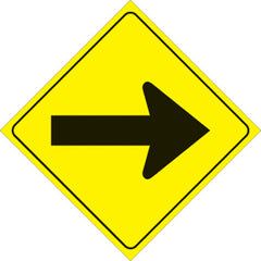 VOSS SIGNS 483 A YR YELLOW PLASTIC REFLECTIVE SIGN 12" ARROW