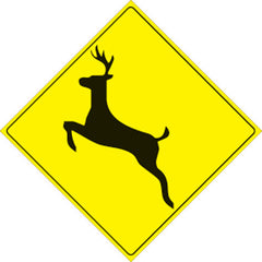 VOSS SIGNS 492 D YR YELLOW PLASTIC REFLECTIVE SIGN 12" DEER