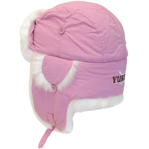 YUKON HG667 TASLAN ALASKAN HAT PINK WITH WHITE FUR SMALL