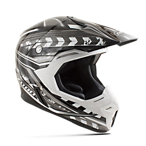 ZOAN 521-177 SYNCHRONY MX HELMET MONSTER MATTE BLACK SILVER XL