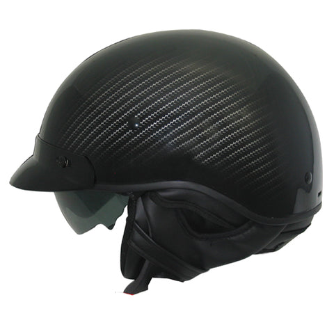 ZOAN 031-033 ROUTE 66 HALF HELMET CARBON BLK SLV XS